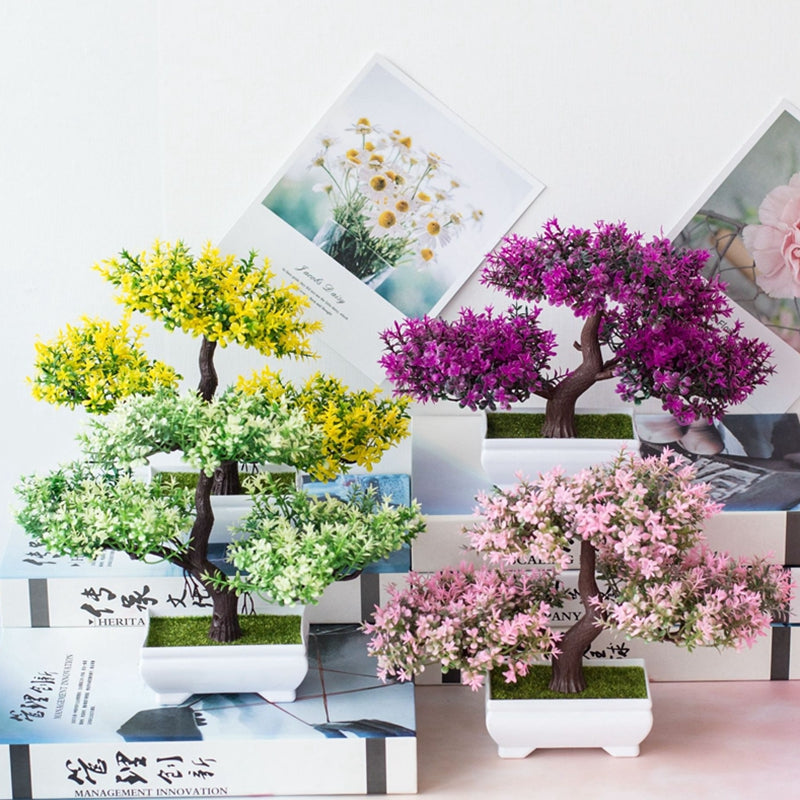 Artificial Bonsai Small Tree Pot Fake Plant, Flowers for Home Room Table Decor, Garden, and Hotel Decoration