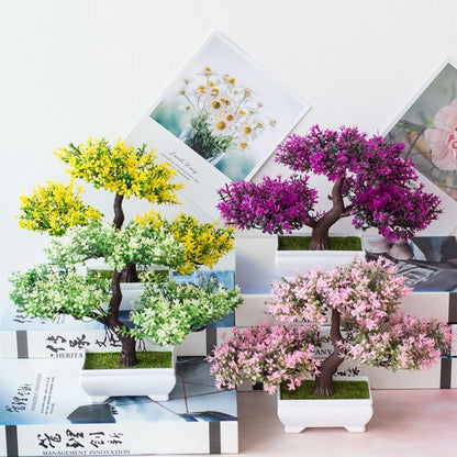Artificial Bonsai Small Tree Pot Fake Plant, Flowers for Home Room Table Decor, Garden, and Hotel Decoration