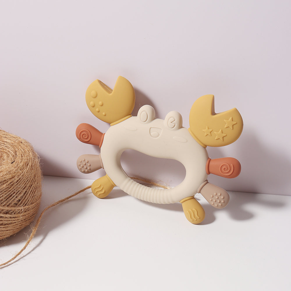 BPAFree CrabShaped Baby Teether Silicone Chillable Infant Teething Toy For Sore Gums 2