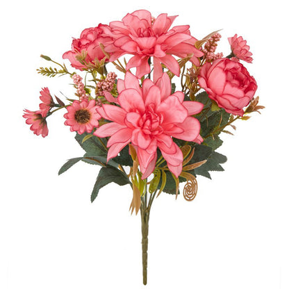 Artificial Flowers Silk Dahlia Home Wreath Decoration Rose Daisy Festival Room Wedding Bridal Bouqu 2