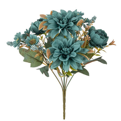 Artificial Flowers Silk Dahlia Home Wreath Decoration Rose Daisy Festival Room Wedding Bridal Bouqu 3