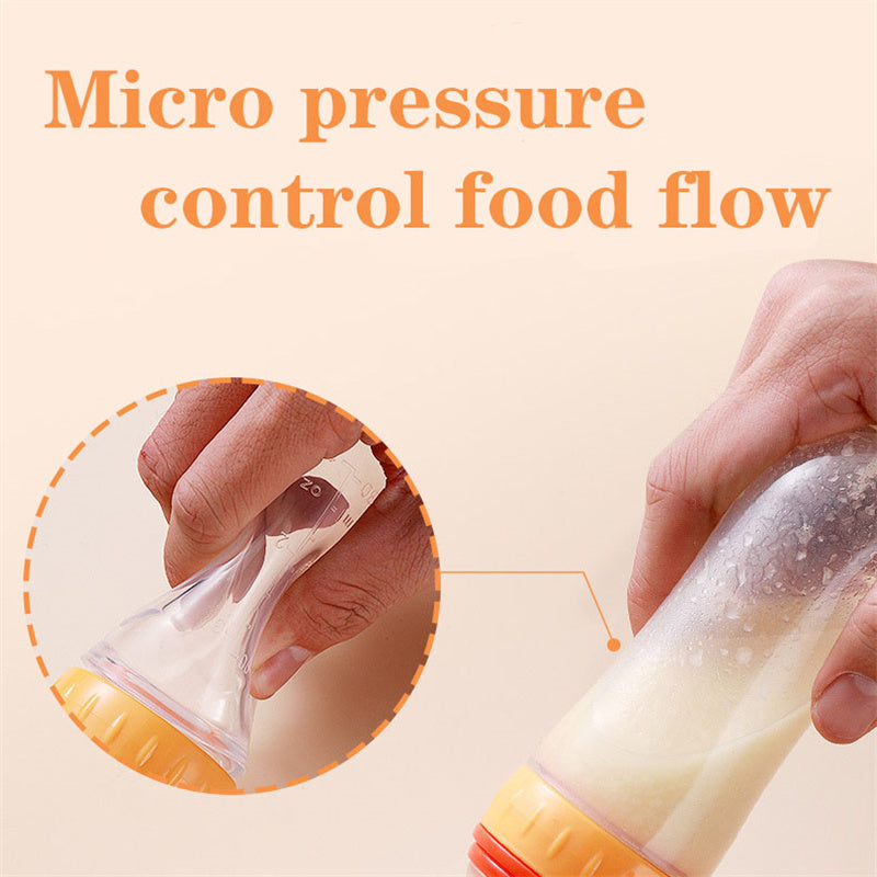 Silicone Baby Bottle With Spoon Food Supplement Bottle Squeeze Milk Cup For Rice Cereal Feeding 5
