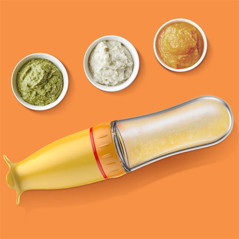 Silicone Baby Bottle With Spoon Food Supplement Bottle Squeeze Milk Cup For Rice Cereal Feeding 1