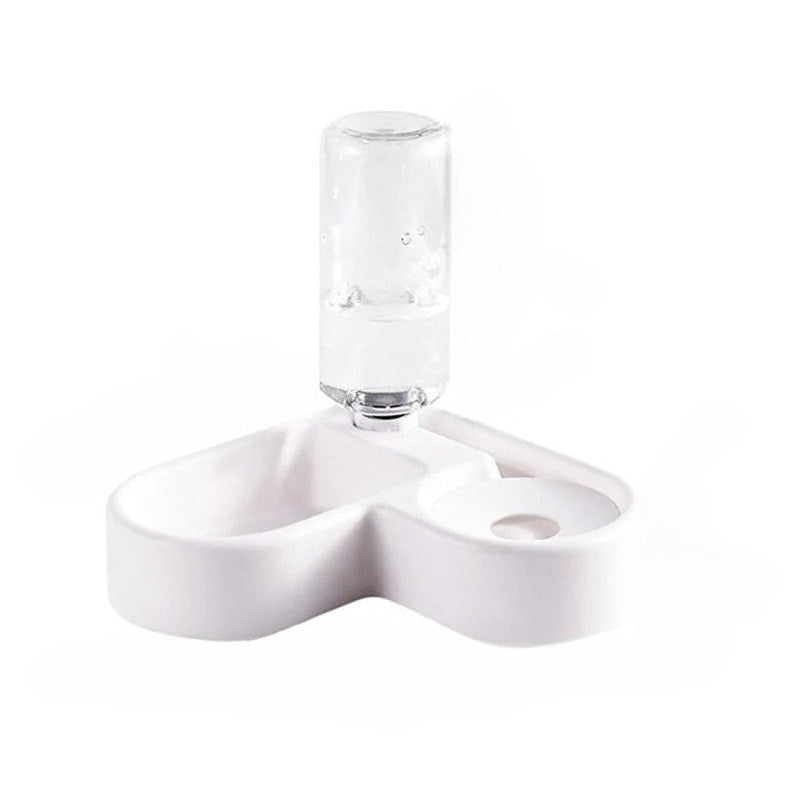 Cat and Dog Double Bowl with Automatic Water Dispenser, Anti-Tip Design for Pet Food