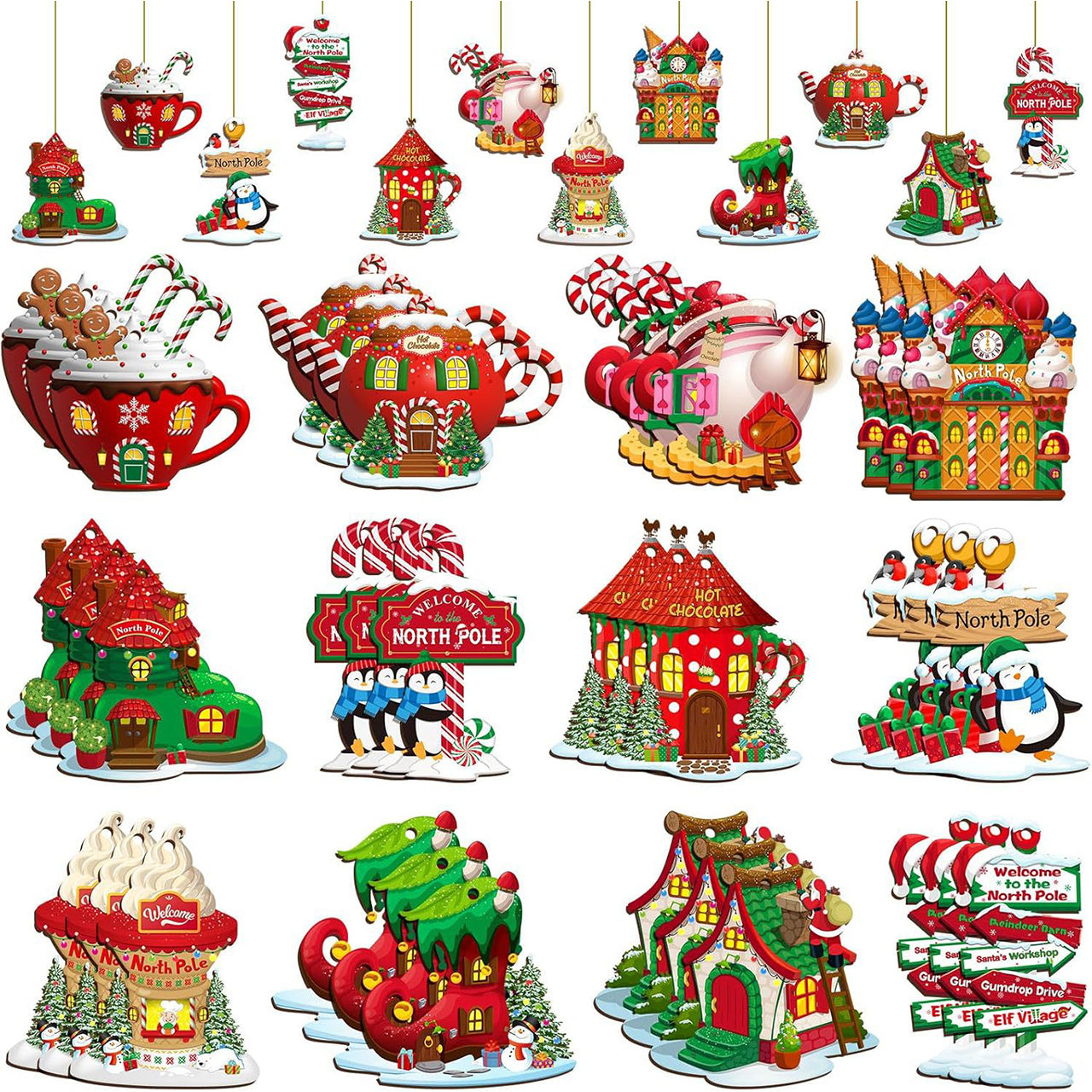 Wooden Gingerbread Man Xmas Tree Hanging Ornaments, Christmas Decor for Home Party New Year Gifts