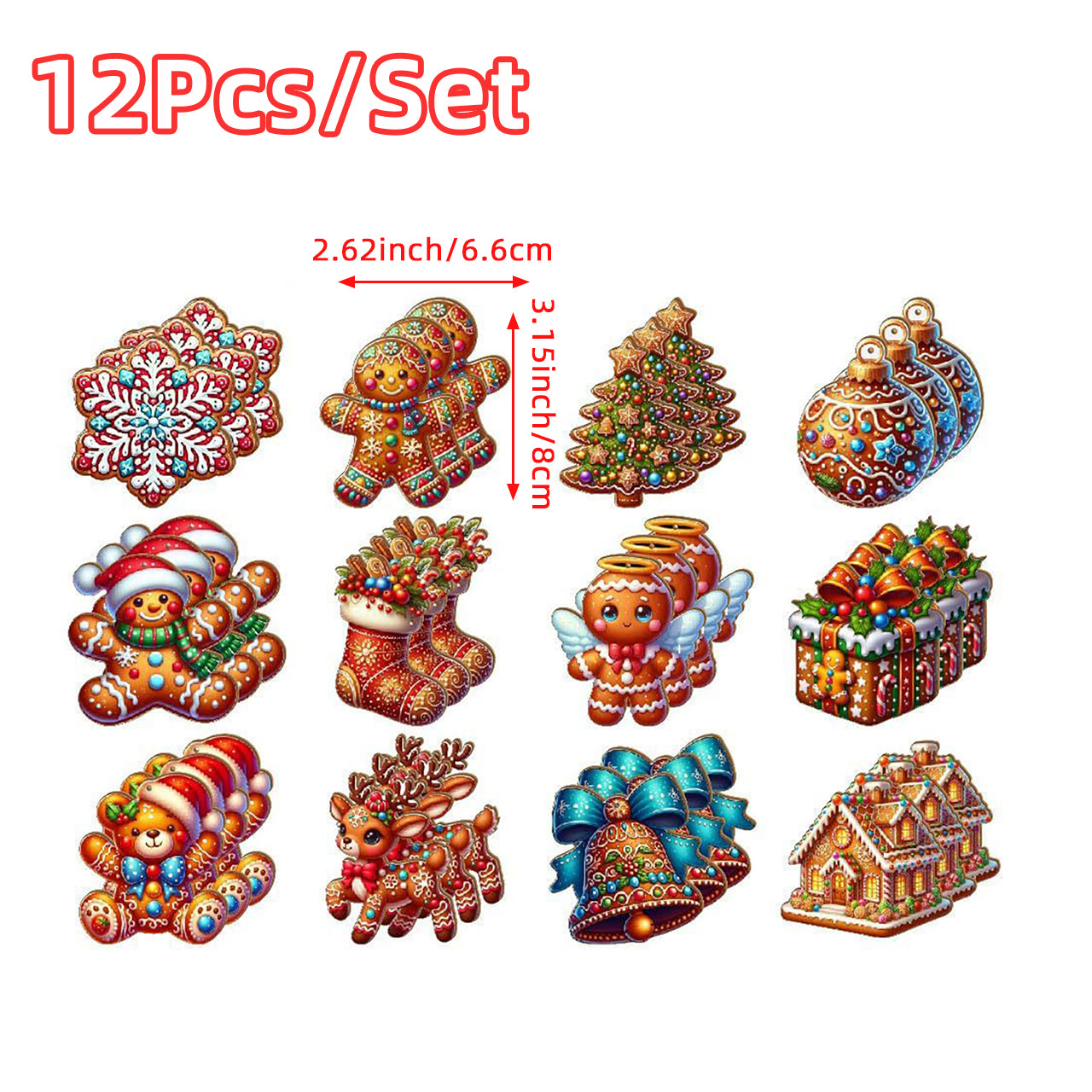 Wooden Gingerbread Man Xmas Tree Hanging Ornaments, Christmas Decor for Home Party New Year Gifts