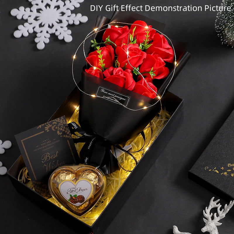 Artificial Soap Flower Rose Bouquet for Valentines Day, Wedding Birthday Home Decoration