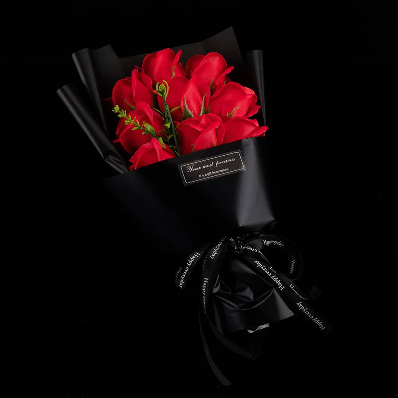 Artificial Soap Flower Rose Bouquet for Valentines Day, Wedding Birthday Home Decoration