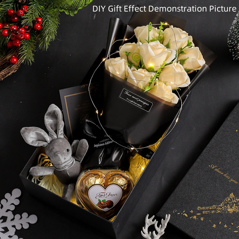 Artificial Soap Flower Rose Bouquet for Valentines Day, Wedding Birthday Home Decoration