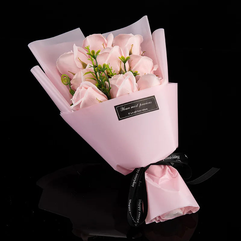 Artificial Soap Flower Rose Bouquet for Valentines Day, Wedding Birthday Home Decoration