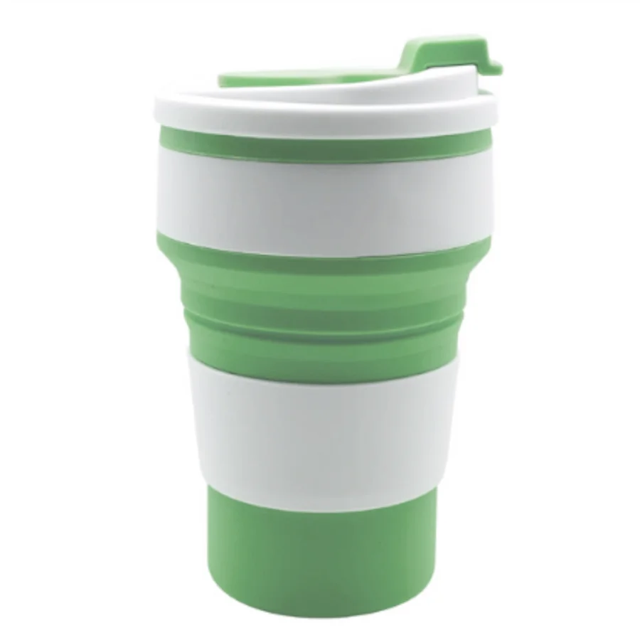Food Grade Silicone Folding Cup With Lid Reusable Portable Coffee Cup For Travel And Camping 7