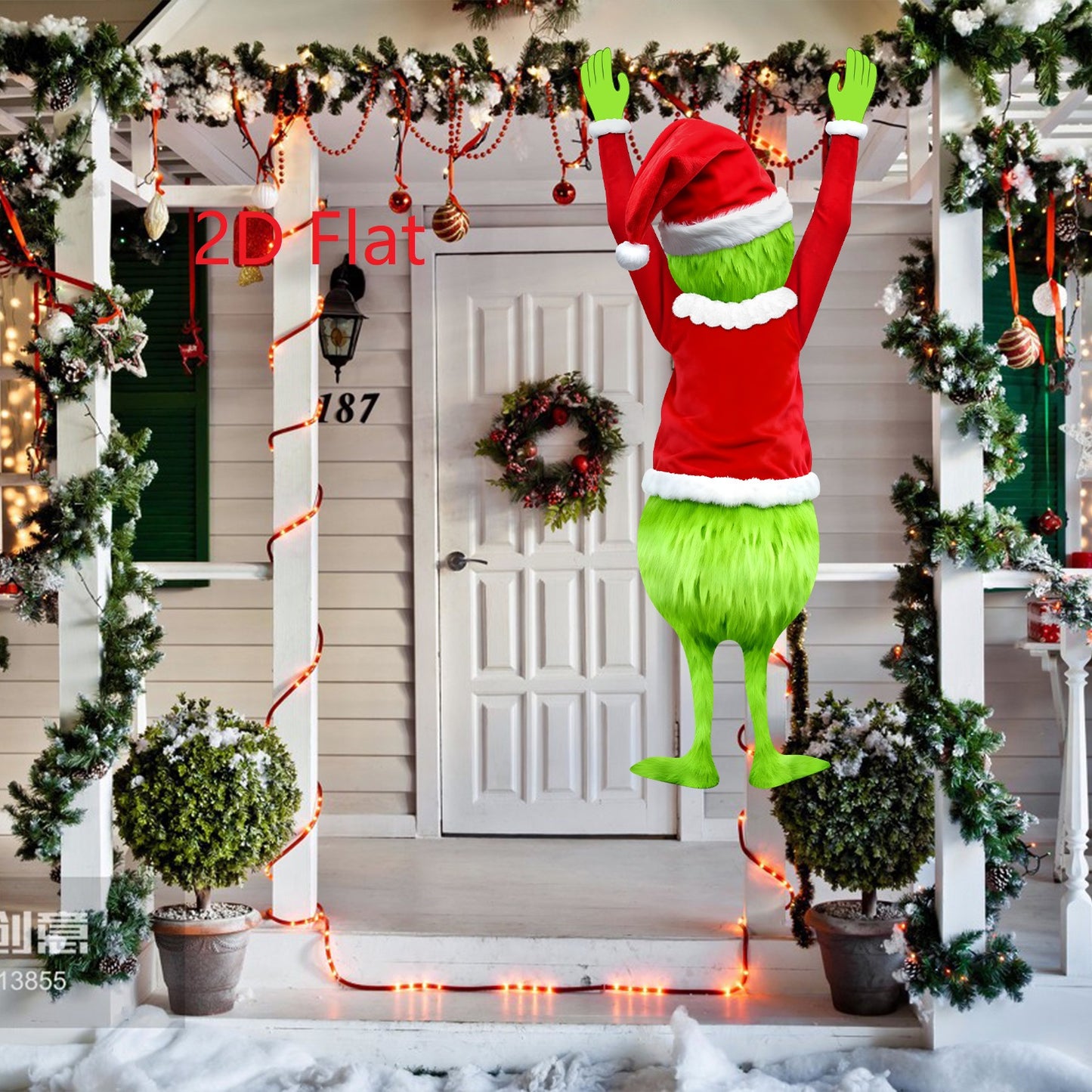 Christmas Green Haired Man Hanging Christmas Decoration Merry Gift For Holiday Indoor Outdoor Fun D