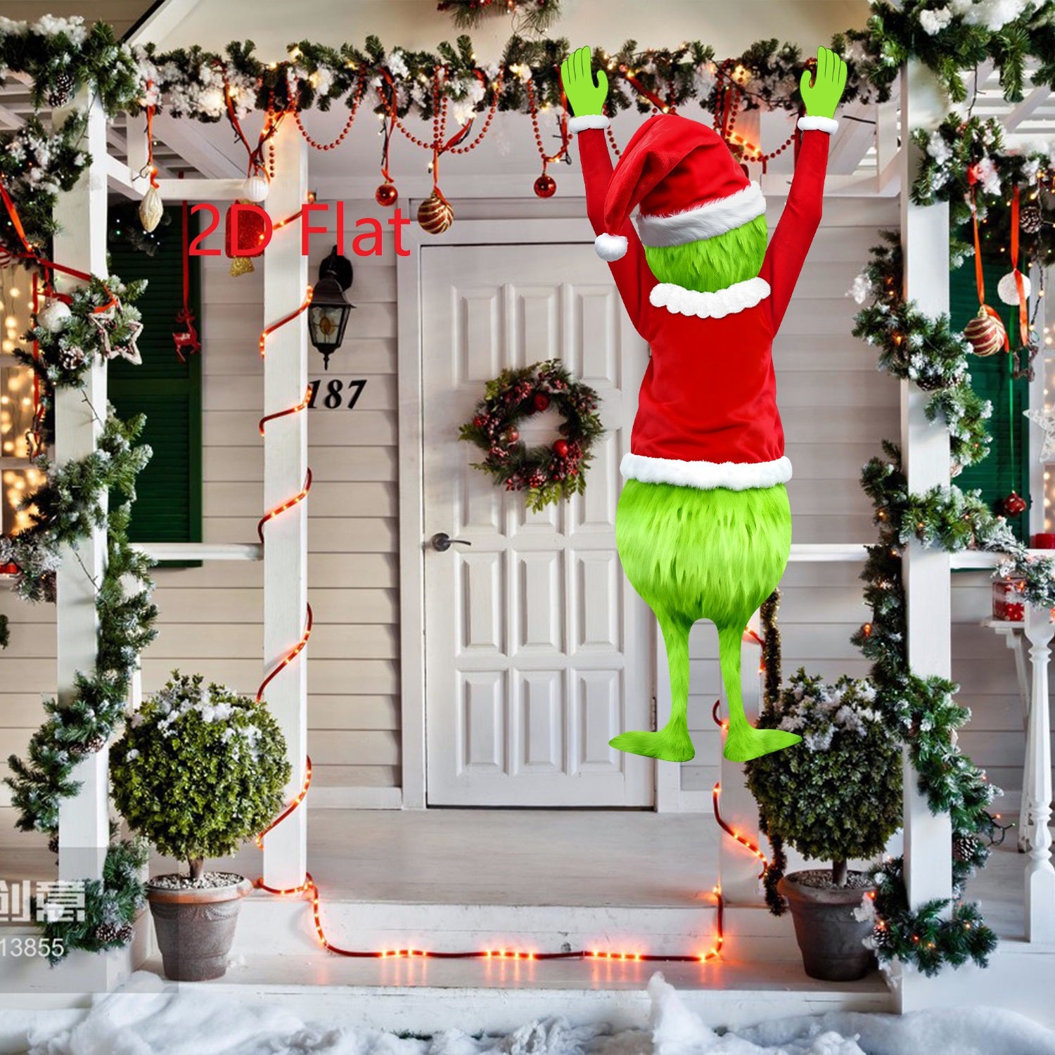 Christmas Green Haired Man Hanging Christmas Decoration Merry Gift For Holiday Indoor Outdoor Fun D