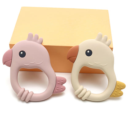 Food Grade Silicone Baby Teething Toy Colorful Parrot Teether BPAFree 2