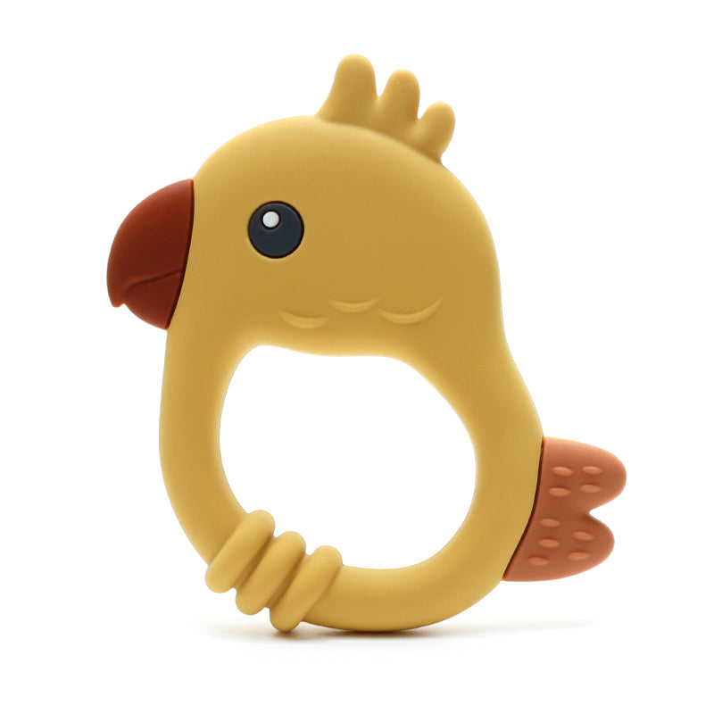 Food Grade Silicone Baby Teething Toy Colorful Parrot Teether BPAFree 4