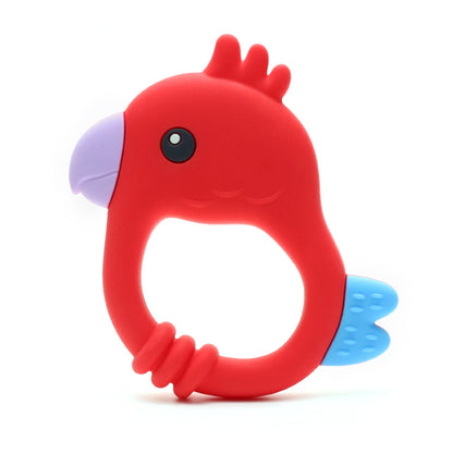 Food Grade Silicone Baby Teething Toy Colorful Parrot Teether BPAFree 6