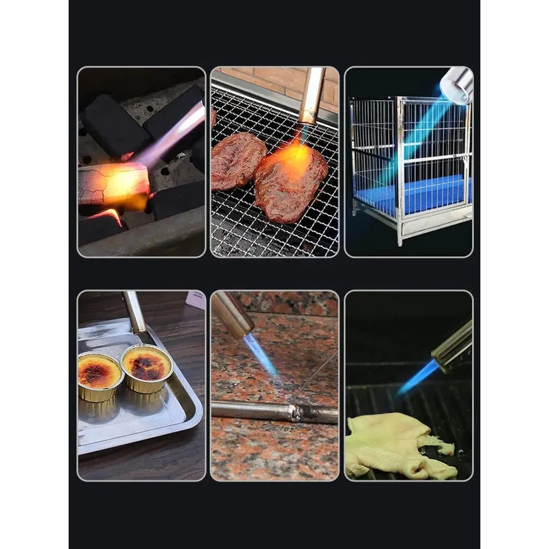 Gas WeldingBurner Torch Flame Gun AutoIgnition Butane Blow For BBQ Camping Cooking 2