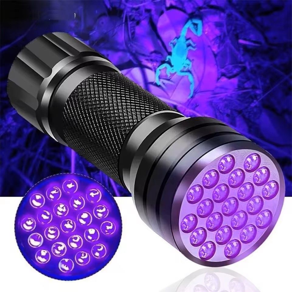 Portable 21 LED UV Ultraviolet Flashlight Blacklight 395 NM Mini Torch