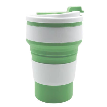 TravelFold 12oz Silicone Collapsible Cup With Lid  Reusable Portable Coffee  HotDrink Mug 7