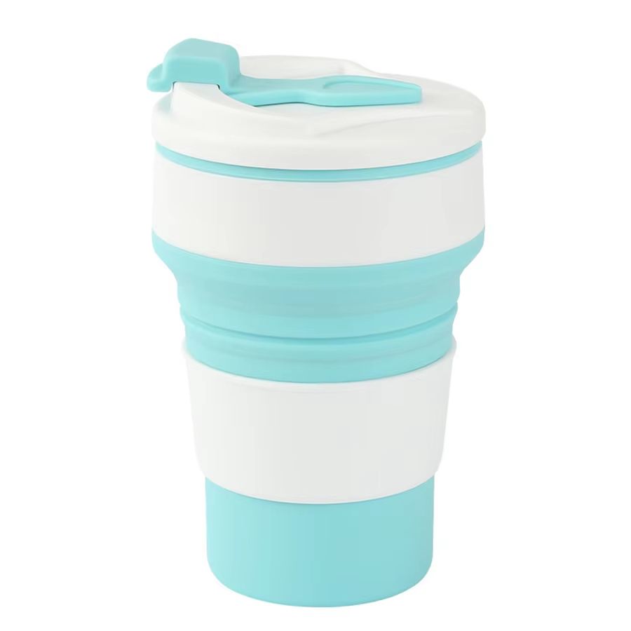 TravelFold 12oz Silicone Collapsible Cup With Lid  Reusable Portable Coffee  HotDrink Mug 8