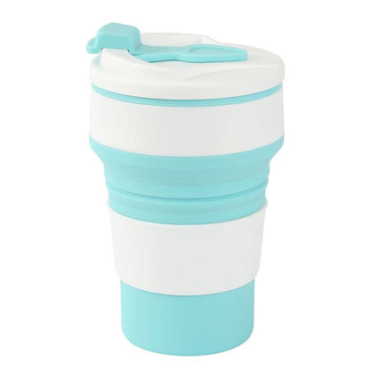 TravelFold 12oz Silicone Collapsible Cup With Lid  Reusable Portable Coffee  HotDrink Mug 8