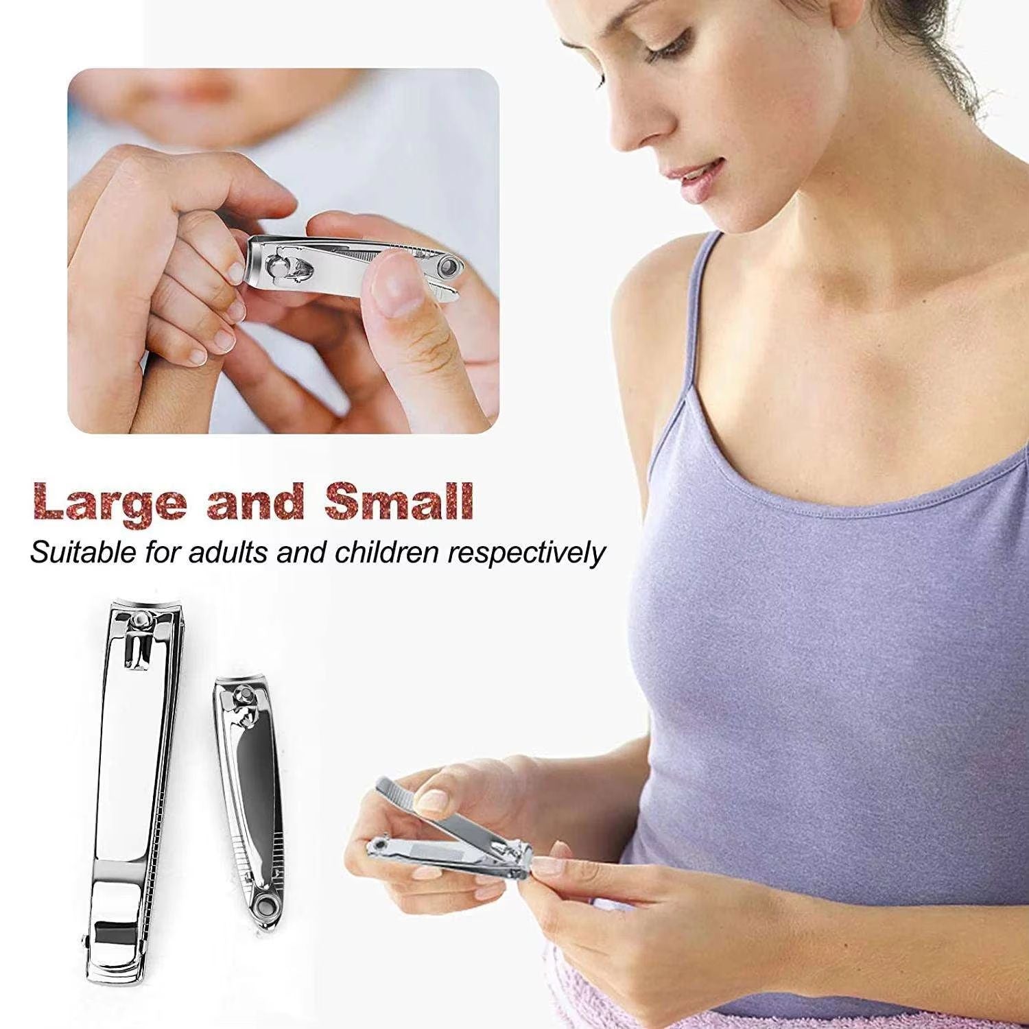 PrecisionEdge Premium Stainless Steel Nail Clipper Set With BuiltIn Nail File 2Piece 1