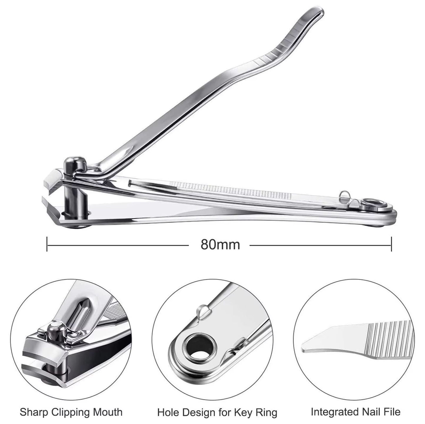 PrecisionEdge Premium Stainless Steel Nail Clipper Set With BuiltIn Nail File 2Piece 4