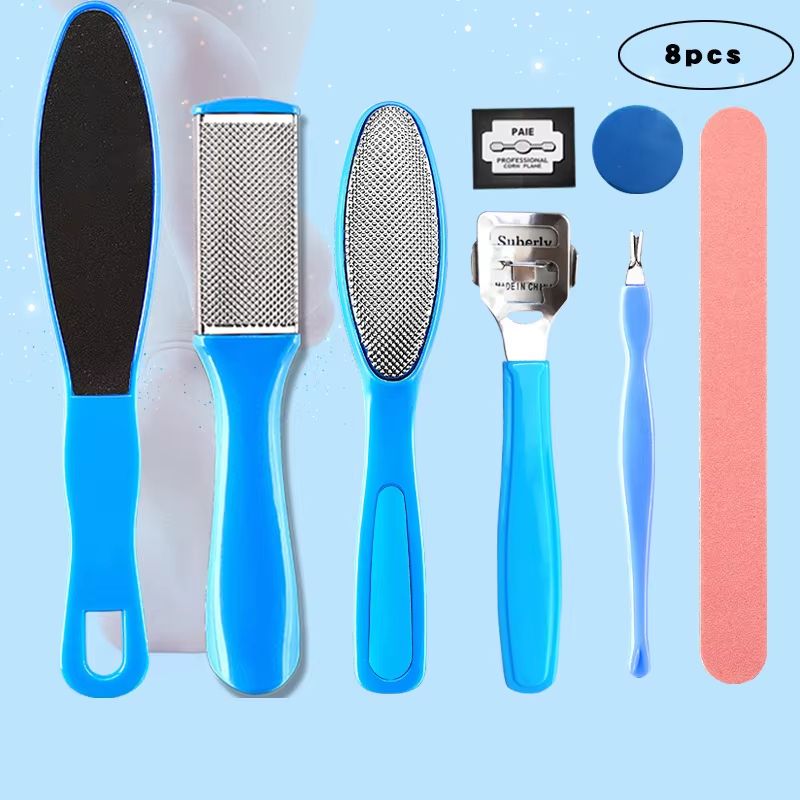 SmoothStride 8-Piece Foot Octopus & Fish-Eye Exfoliating Heel Sharpener Set