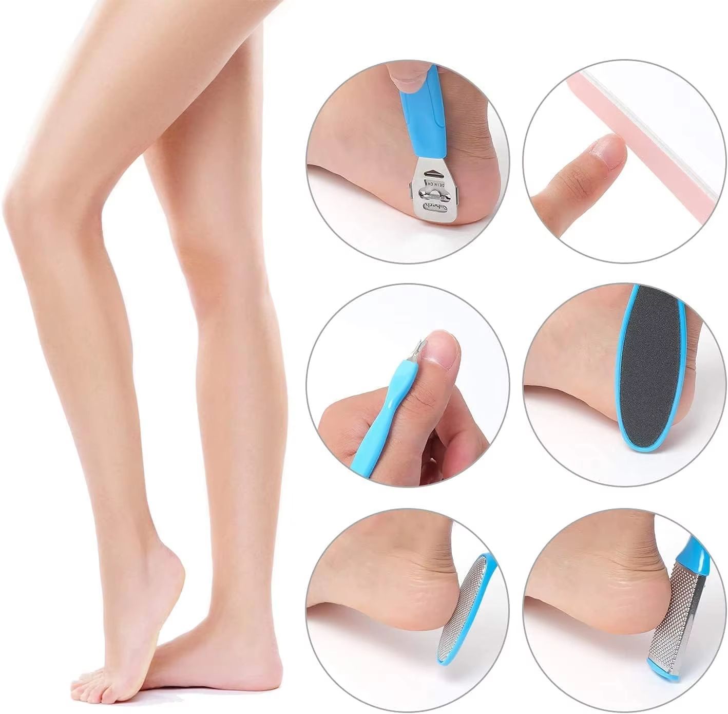 SmoothStride 8Piece Foot Octopus  FishEye Exfoliating Heel Sharpener Set 2