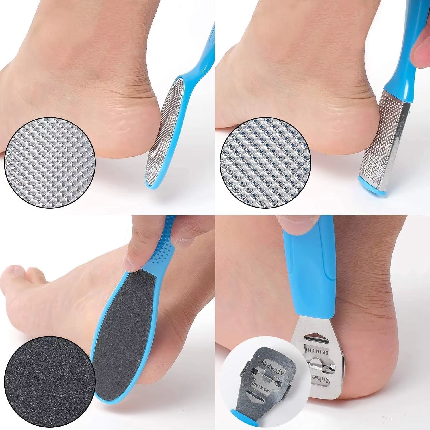SmoothStride 8Piece Foot Octopus  FishEye Exfoliating Heel Sharpener Set 3