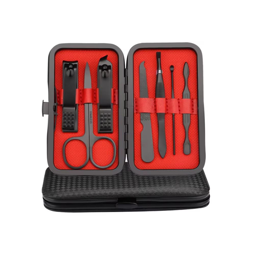 ElegantEdge 7Piece Stainless Steel Nail Set  Black Grooming Kit For Fingers  Toes 4