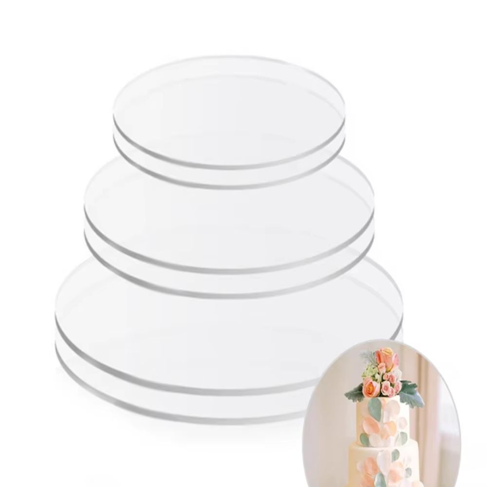 CakeDisplay Pro Reusable Acrylic Round Cake Disc Set (2-Pack) – 4 inch / 6 inch / 8 inch / 10 inch DIY Base Plates