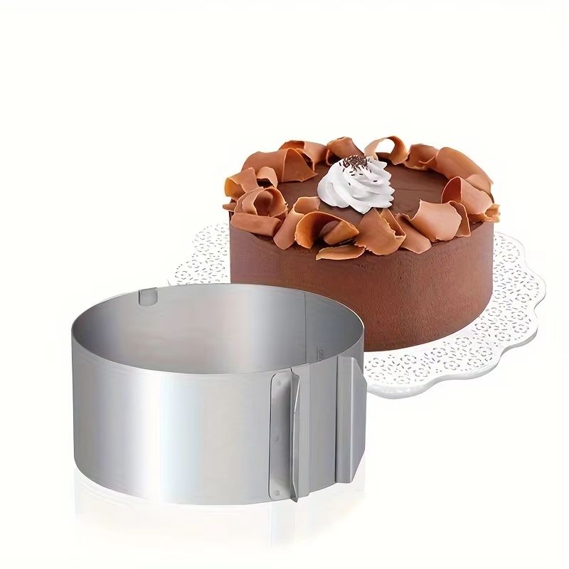 Deluxe Adjustable Stainless Steel Cake Ring Mold – Retractable Round Mousse Cake Ring