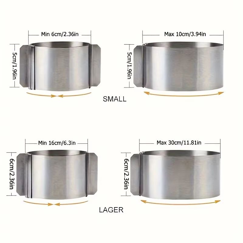 Deluxe Adjustable Stainless Steel Cake Ring Mold  Retractable Round Mousse Cake Ring 2