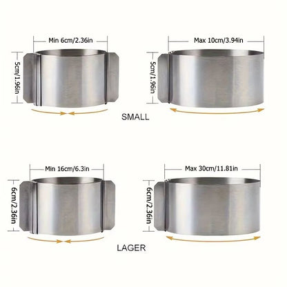 Deluxe Adjustable Stainless Steel Cake Ring Mold  Retractable Round Mousse Cake Ring 2