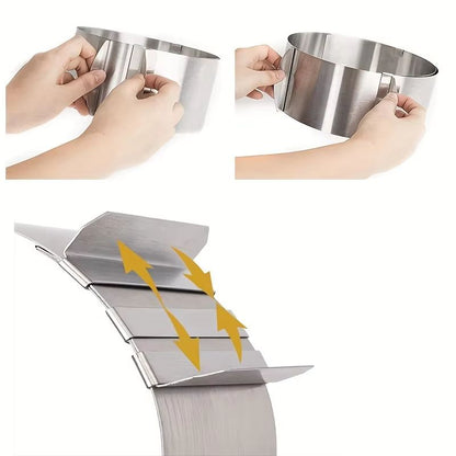 Deluxe Adjustable Stainless Steel Cake Ring Mold  Retractable Round Mousse Cake Ring 3