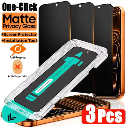 NNBILI Matte Screen Protector 3 Pack Oleophobic Anti Glare Tempered Glass for iPhone