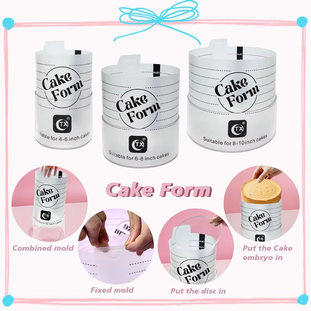 Deluxe Adjustable Round Cake Form Mold Retractable Fondant Mousse Cake Ring Acrylic Circle Baking Ring