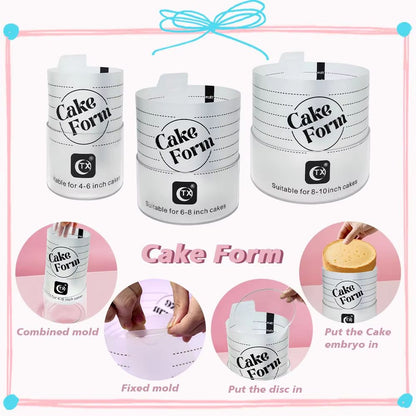 Deluxe Adjustable Round Cake Form Mold Retractable Fondant Mousse Cake Ring Acrylic Circle Baking Ring