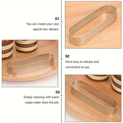 Oval Stainless Steel Perforated Tart Ring Set  36Piece Muffin Tart Mold Kit 2