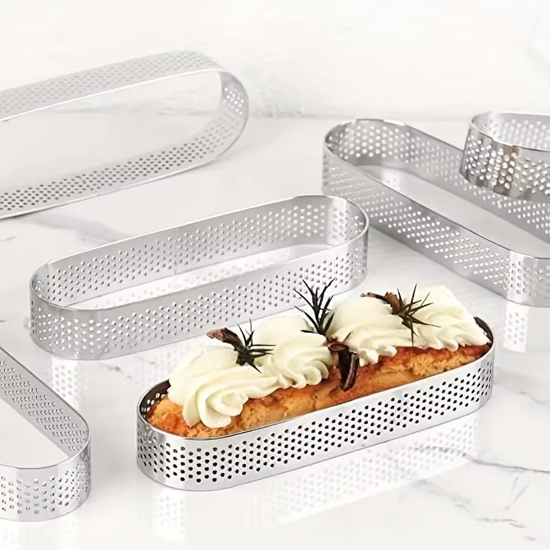 Oval Stainless Steel Perforated Tart Ring Set  36Piece Muffin Tart Mold Kit 3