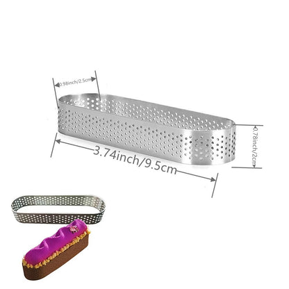 Oval Stainless Steel Perforated Tart Ring Set  36Piece Muffin Tart Mold Kit 5