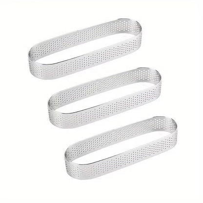 Oval Stainless Steel Perforated Tart Ring Set  36Piece Muffin Tart Mold Kit 6