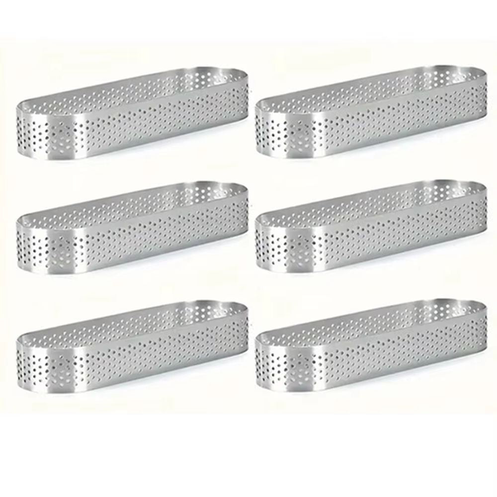 Oval Stainless Steel Perforated Tart Ring Set  36Piece Muffin Tart Mold Kit 7