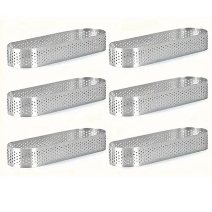 Oval Stainless Steel Perforated Tart Ring Set  36Piece Muffin Tart Mold Kit 7