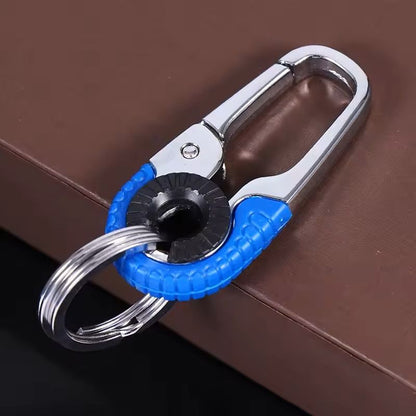 Stainless Steel Carabiner Keychain With Double Key Rings 5