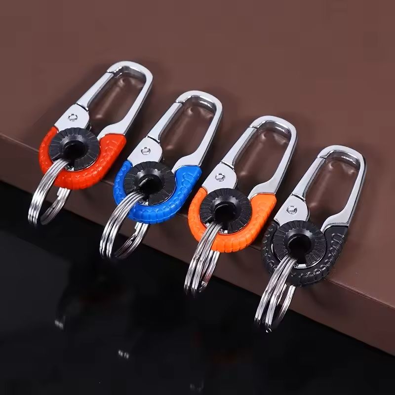 Stainless Steel Carabiner Keychain With Double Key Rings 6