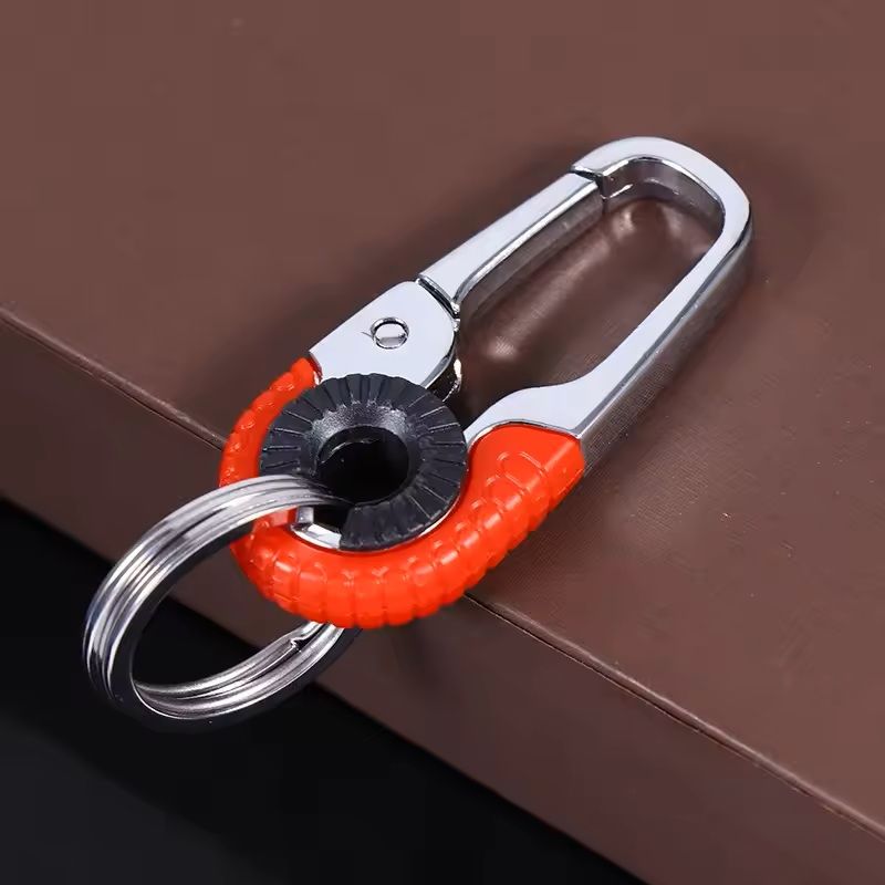 Stainless Steel Carabiner Keychain With Double Key Rings 7
