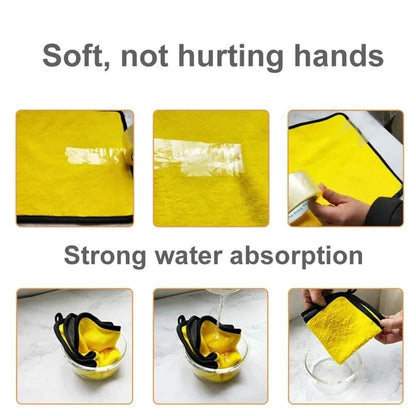 Thick Microfiber Cleaning Towels Soft Double Layer Drying Cloth Set 2