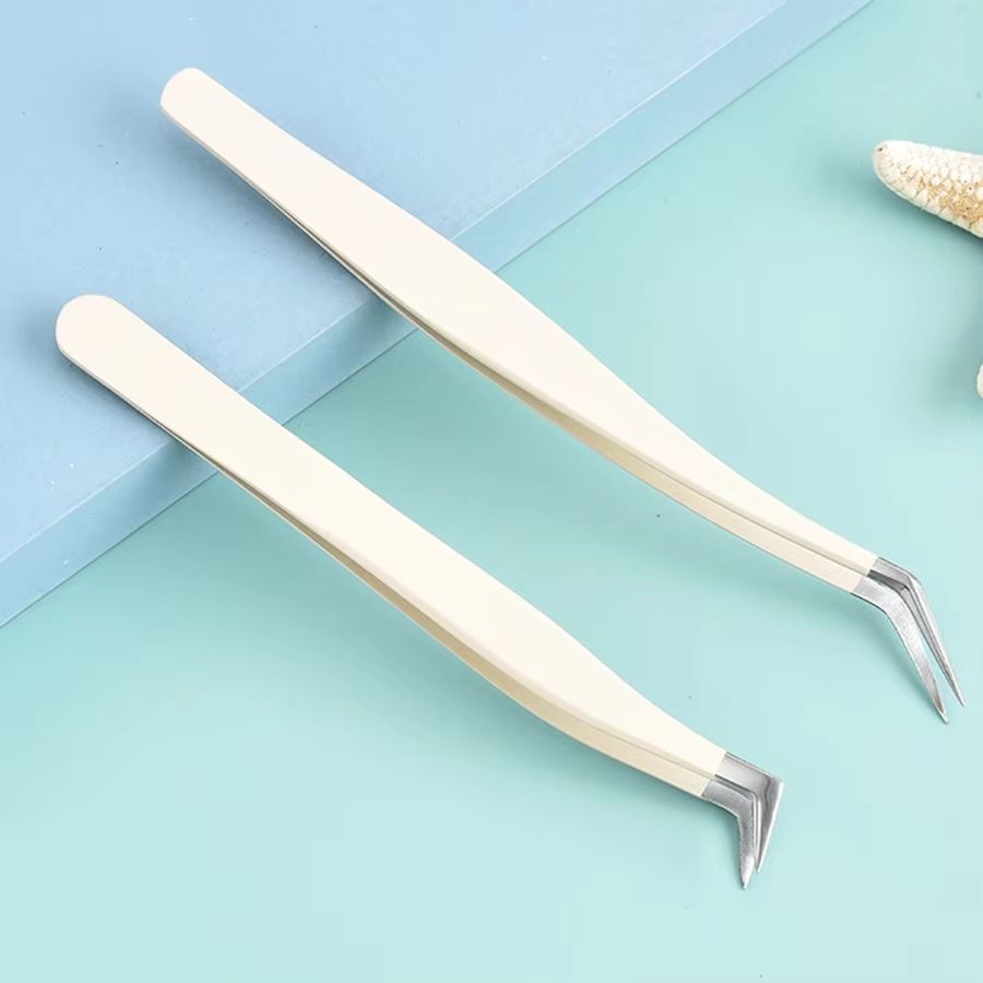 Premium Stainless Steel Eyelash Extension Tweezers Rose Gold 1